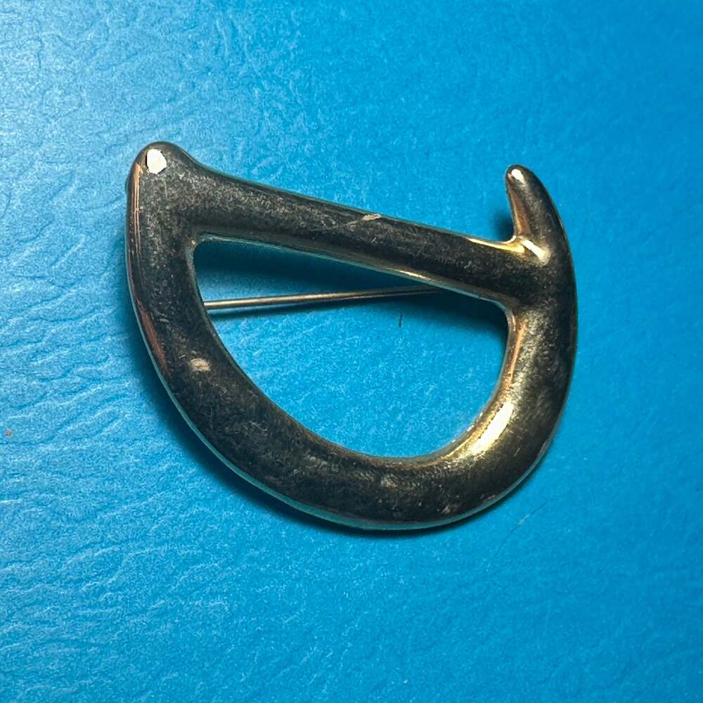 Vintage Beau Sterling Silver Modernist Abstract Brooch Pin, Signed